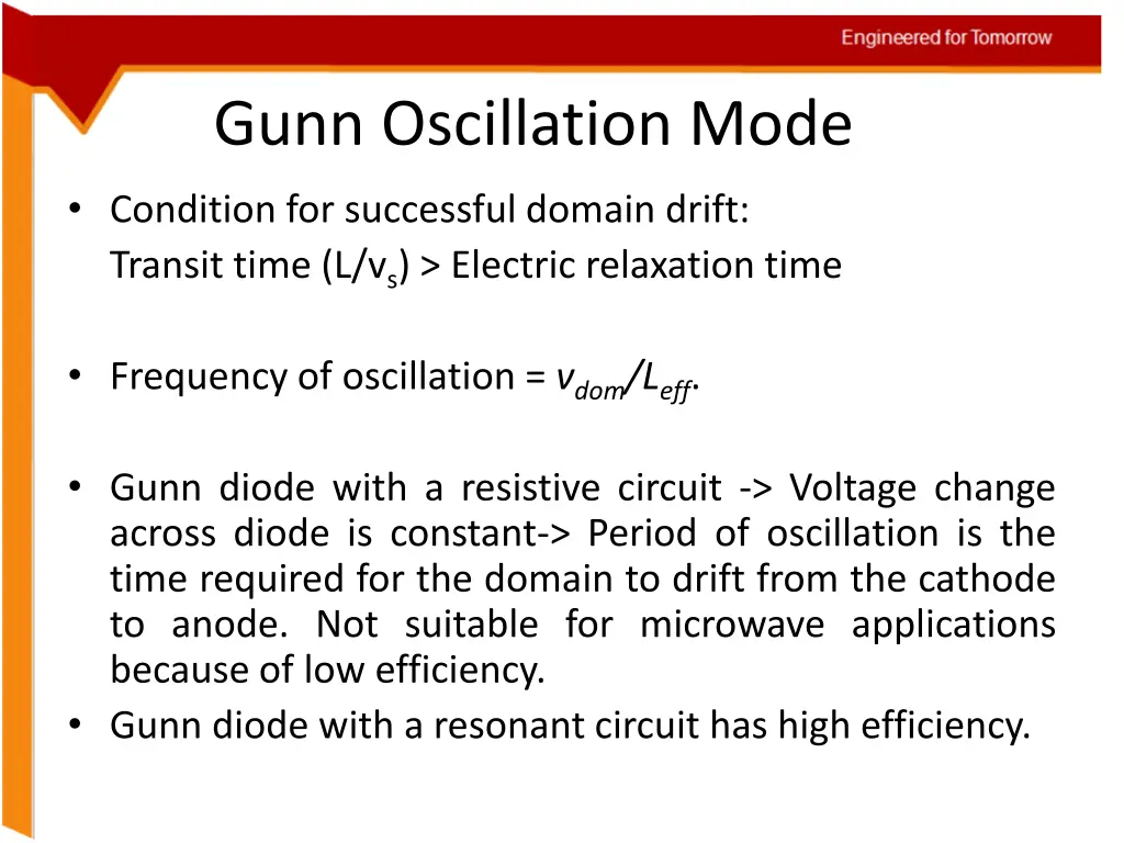 gunn oscillation mode