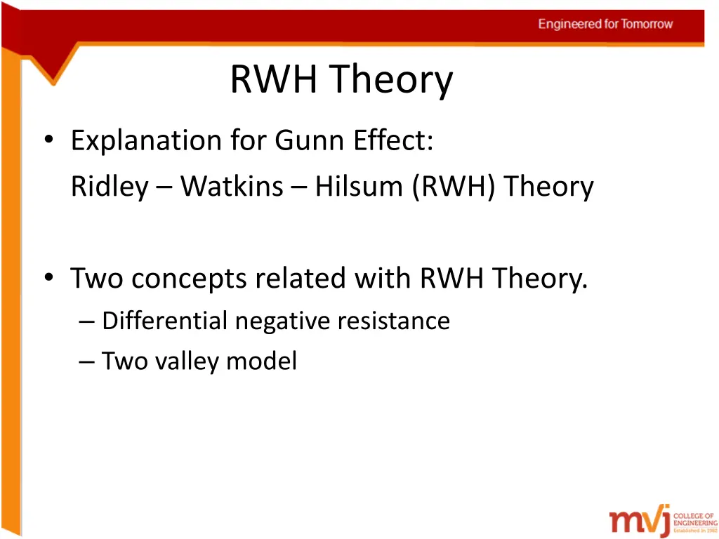 rwh theory