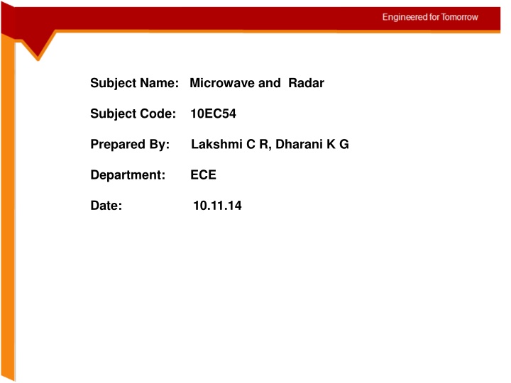 subject name microwave and radar subject code