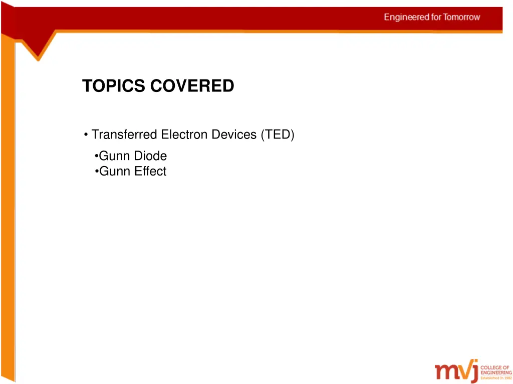 topics covered