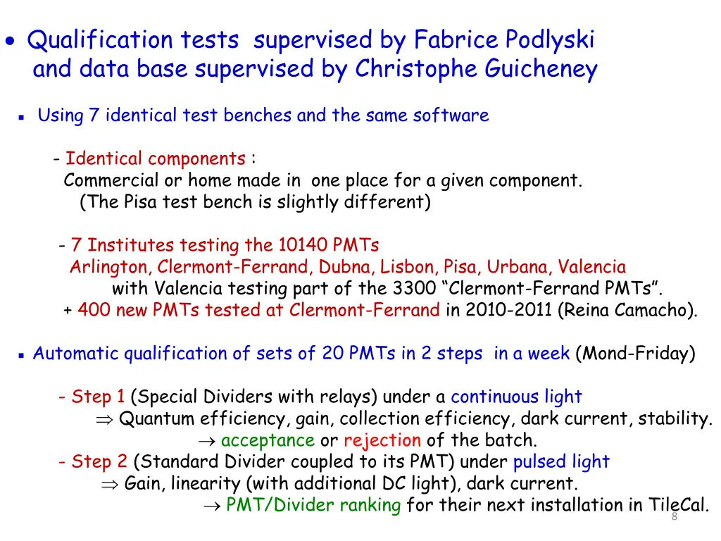 qualification tests supervised by fabrice