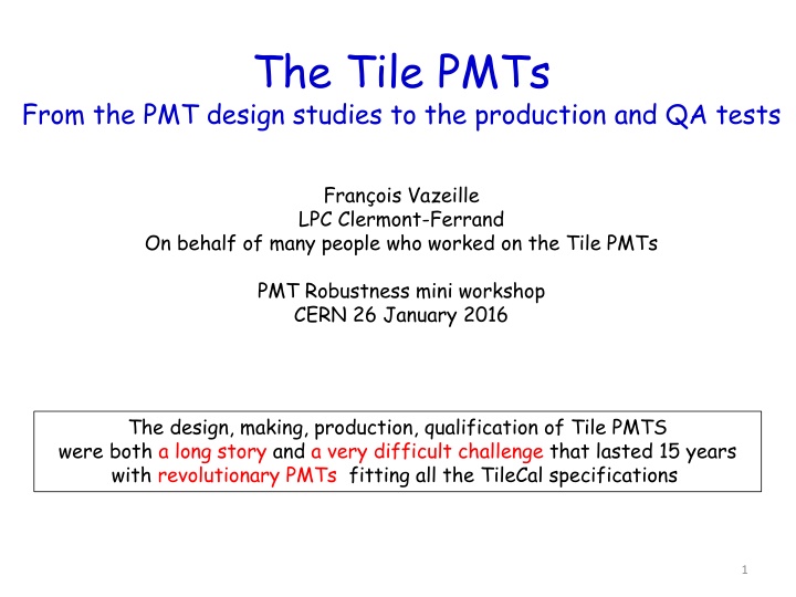 the tile pmts