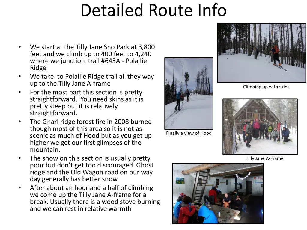 detailed route info