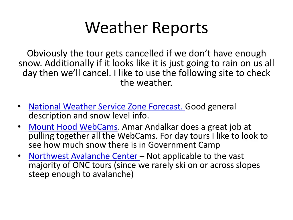 weather reports