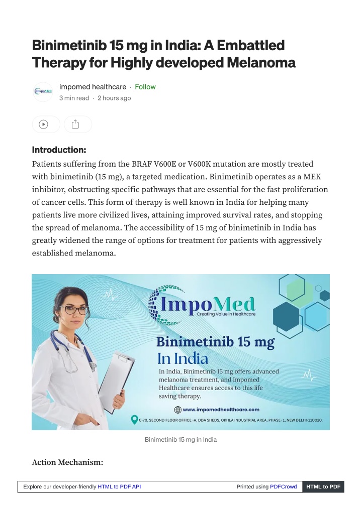 binimetinib 15 mg in india a embattled therapy