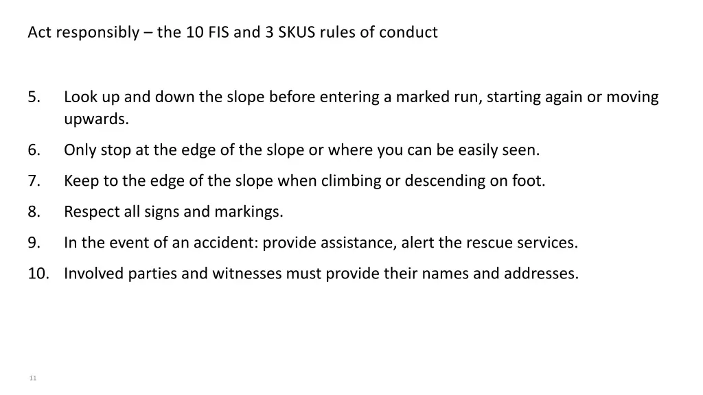 act responsibly the 10 fis and 3 skus rules 1