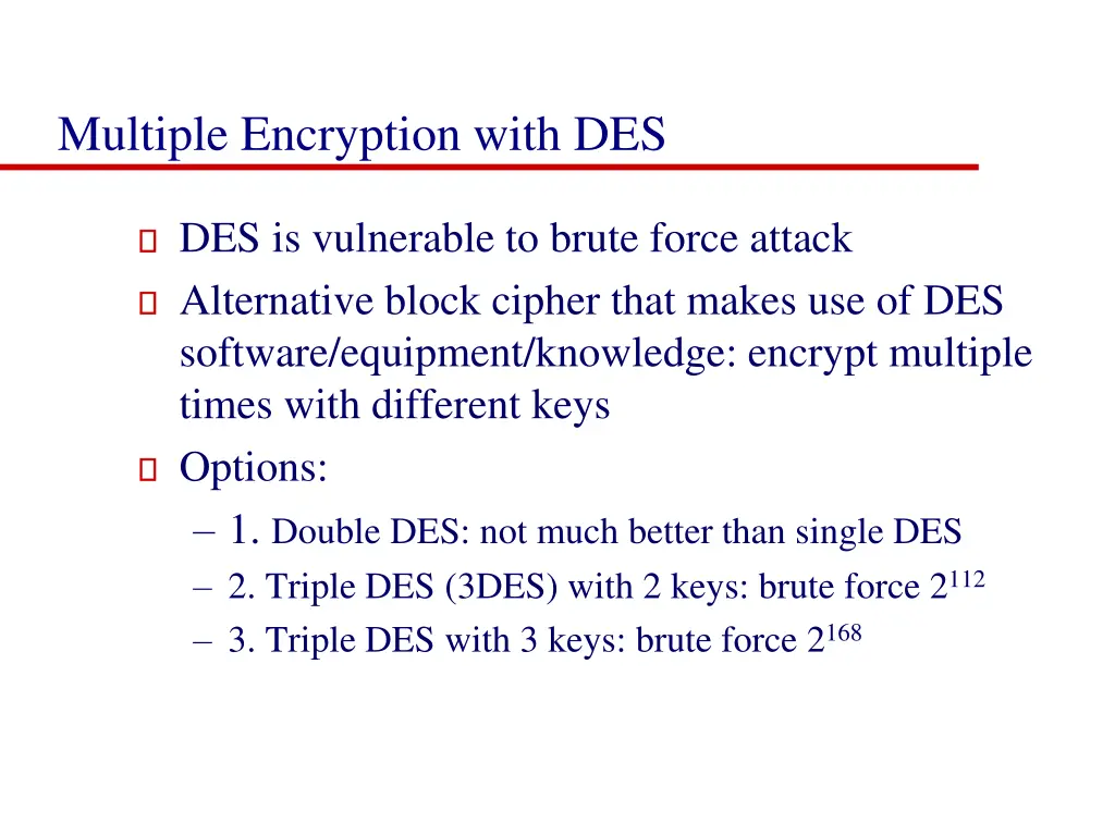 multiple encryption with des