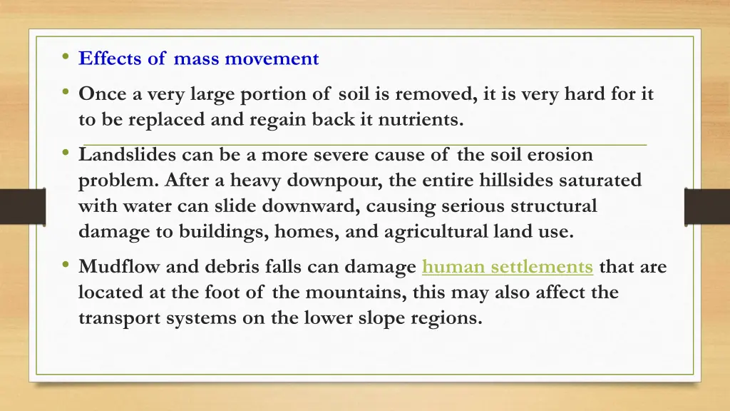 effects of mass movement once a very large