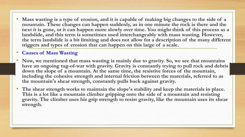 mass wasting is a type of erosion