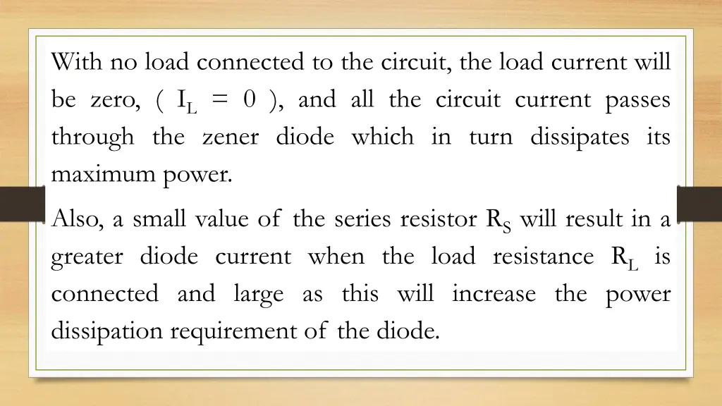 with no load connected to the circuit the load