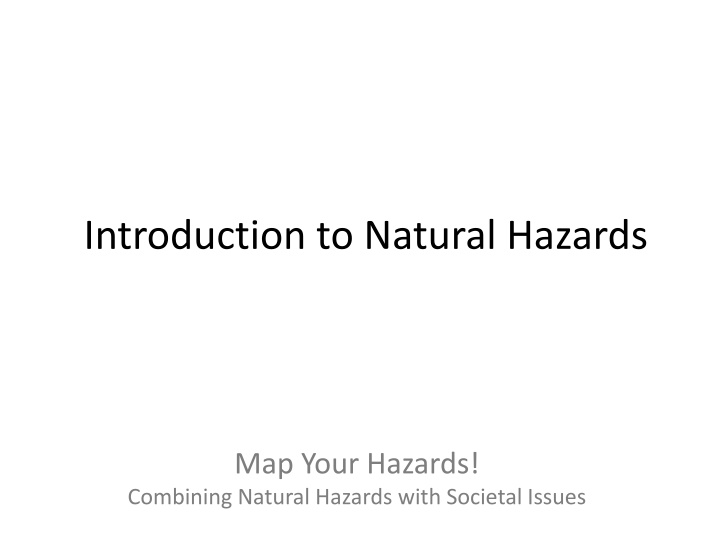 introduction to natural hazards