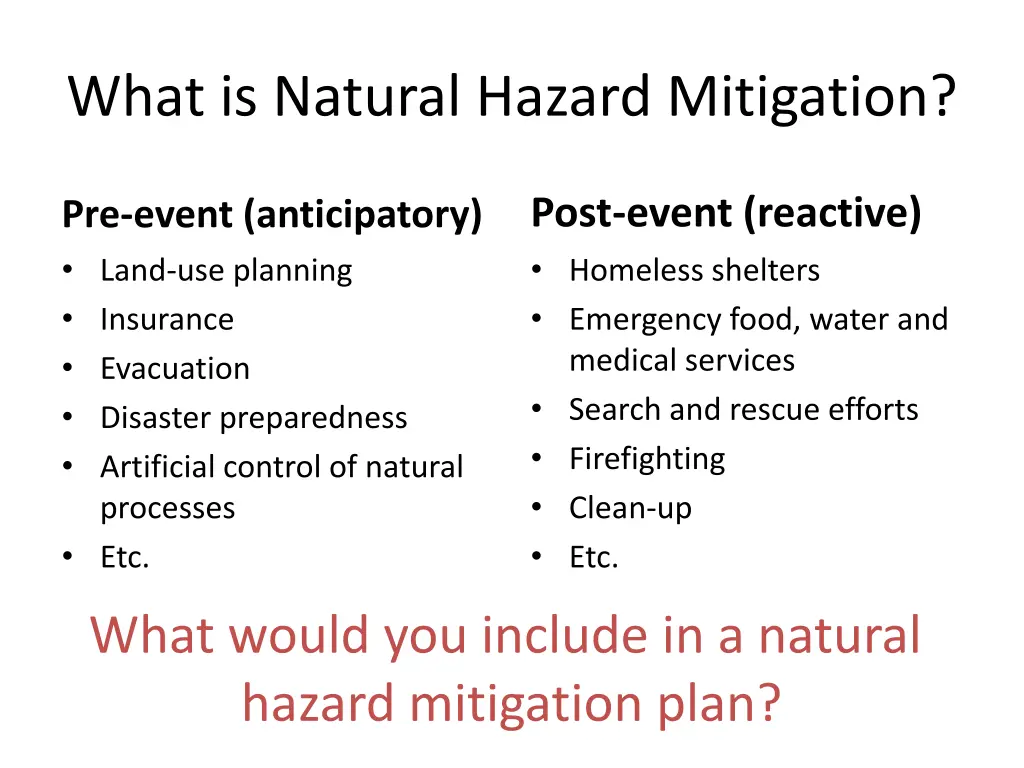 what is natural hazard mitigation