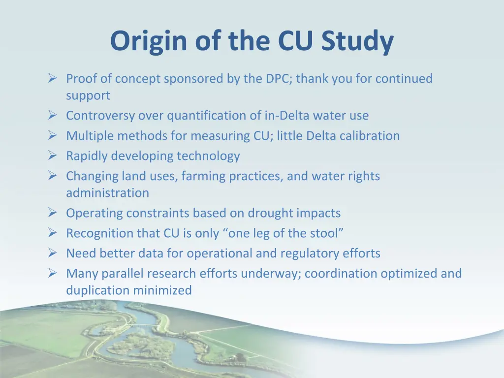 origin of the cu study