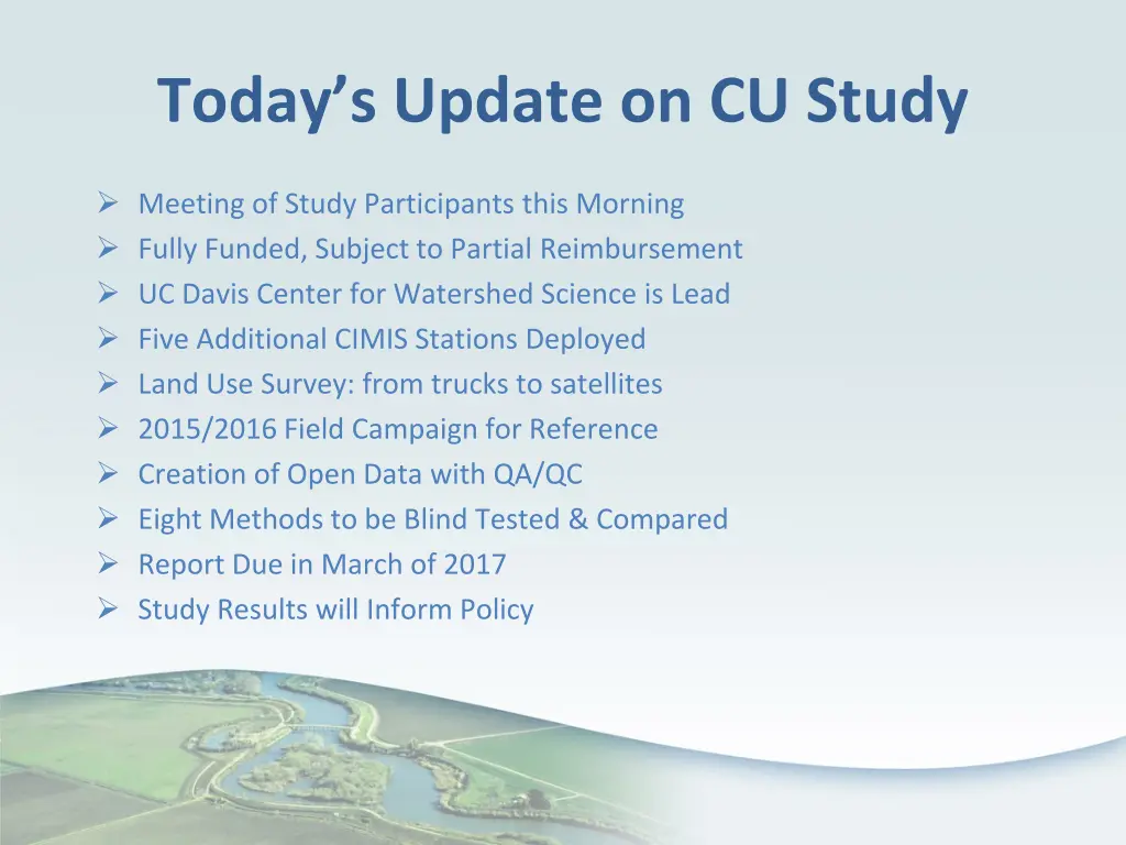 today s update on cu study