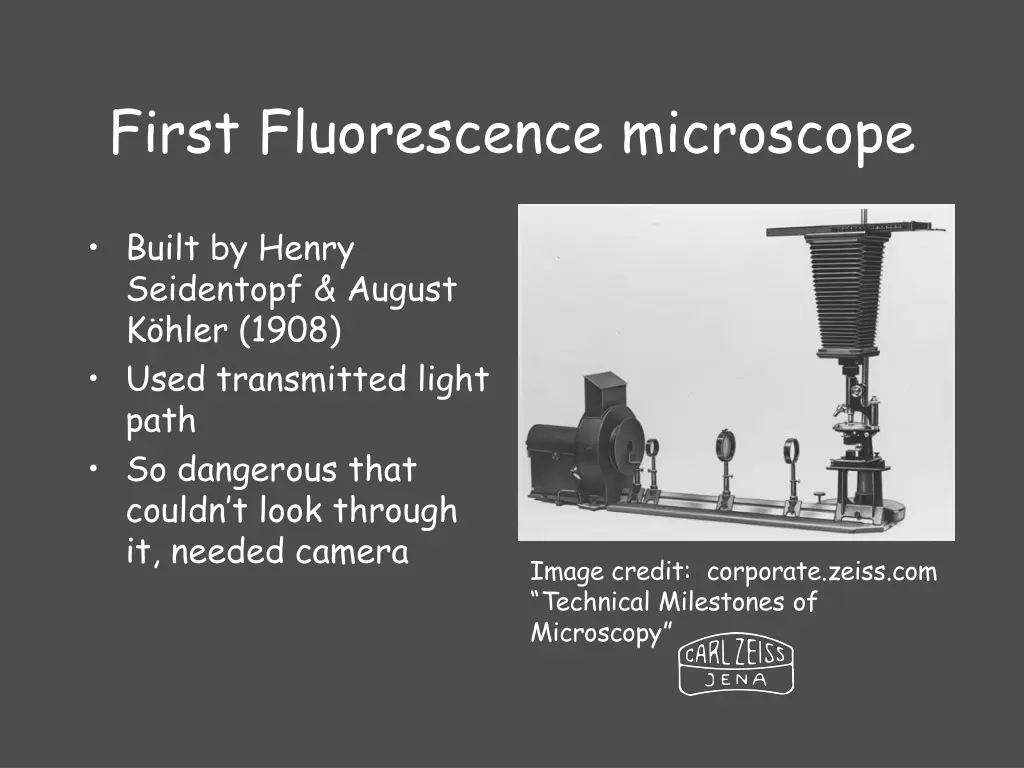 first fluorescence microscope