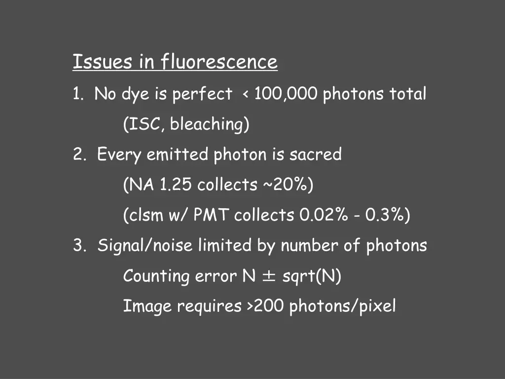 issues in fluorescence 1 no dye is perfect