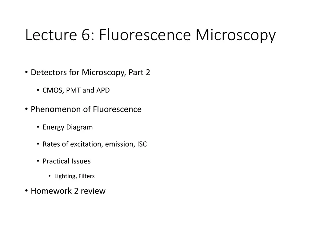 lecture 6 fluorescence microscopy