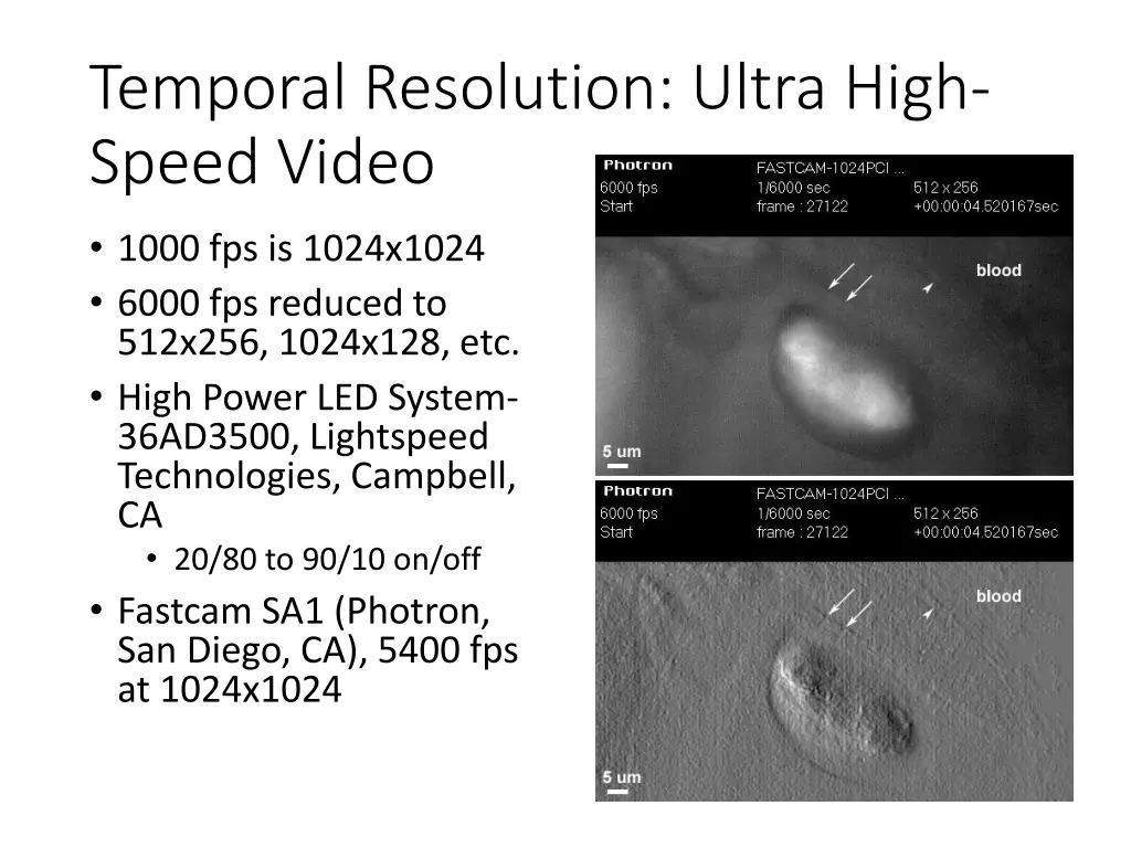 temporal resolution ultra high speed video