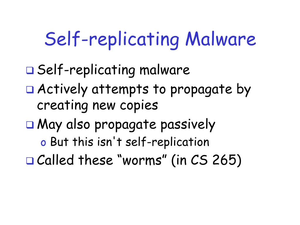 self replicating malware