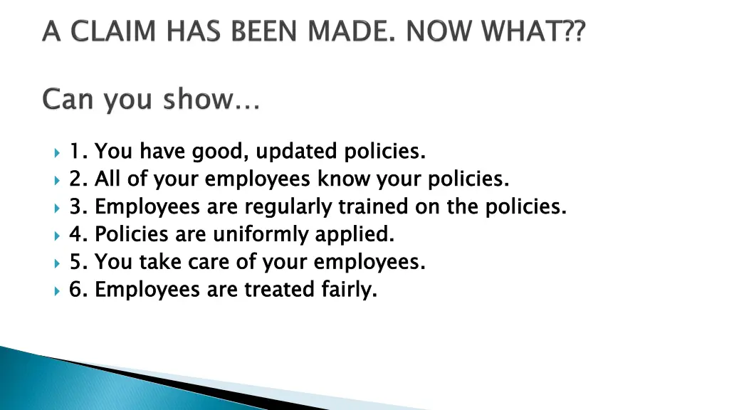 1 2 all of your employees know your policies