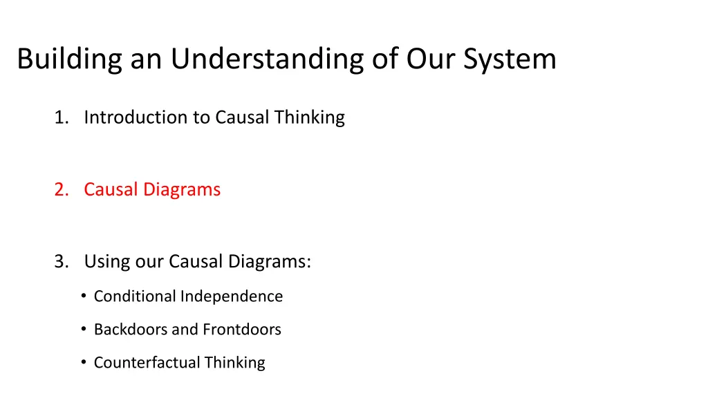 building an understanding of our system 1