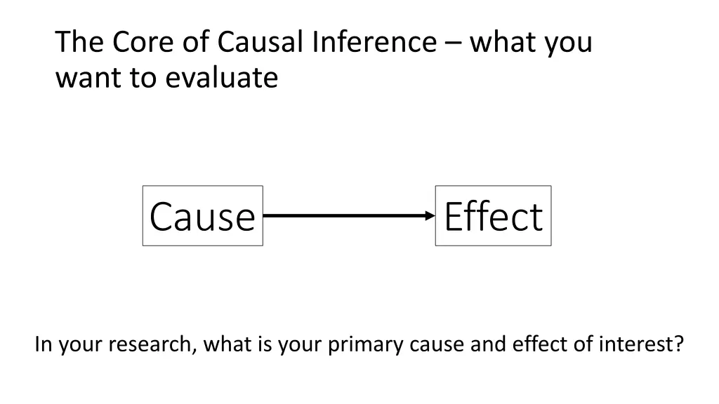 the core of causal inference what you want