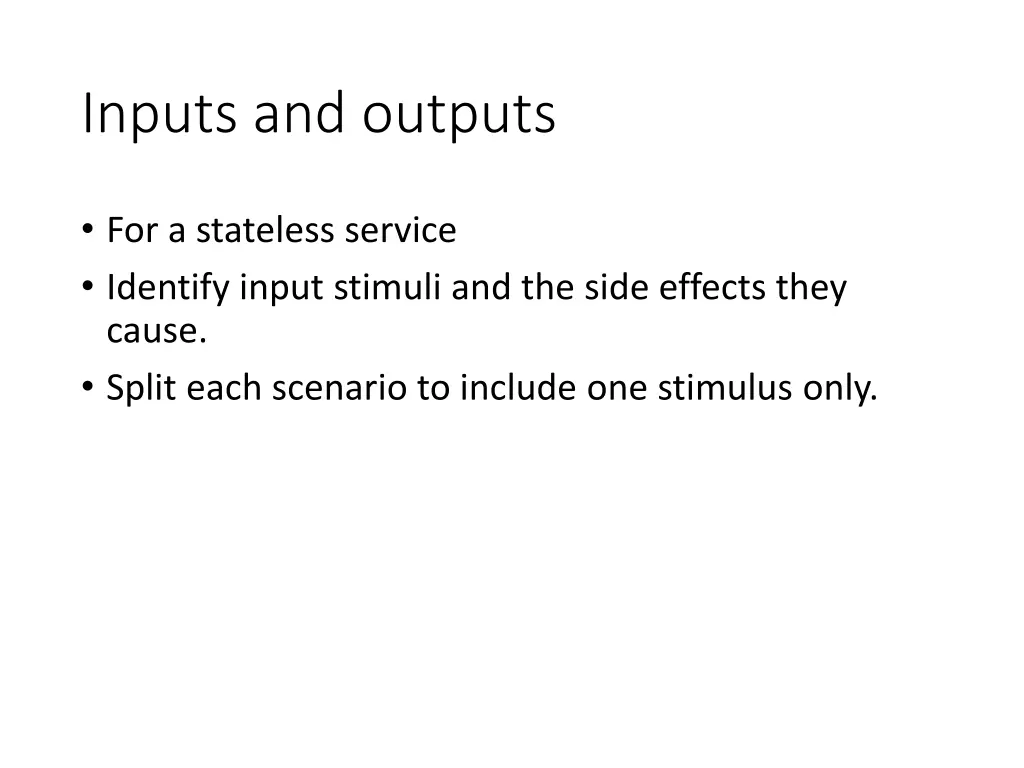 inputs and outputs