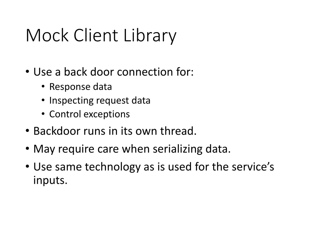 mock client library