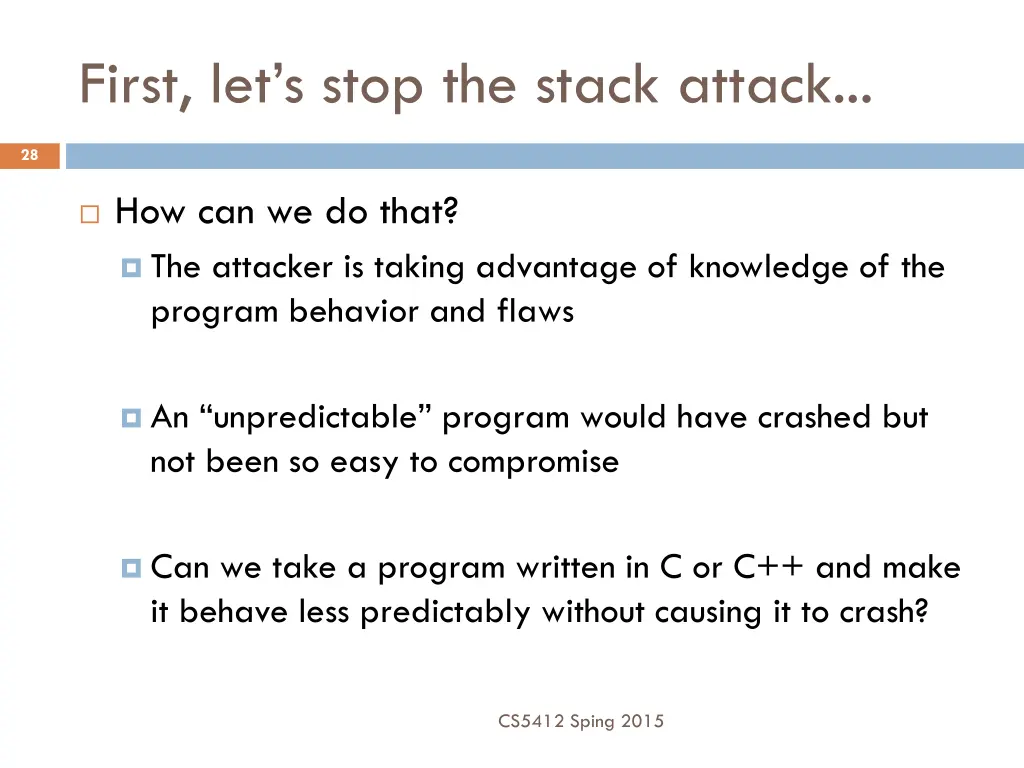 first let s stop the stack attack