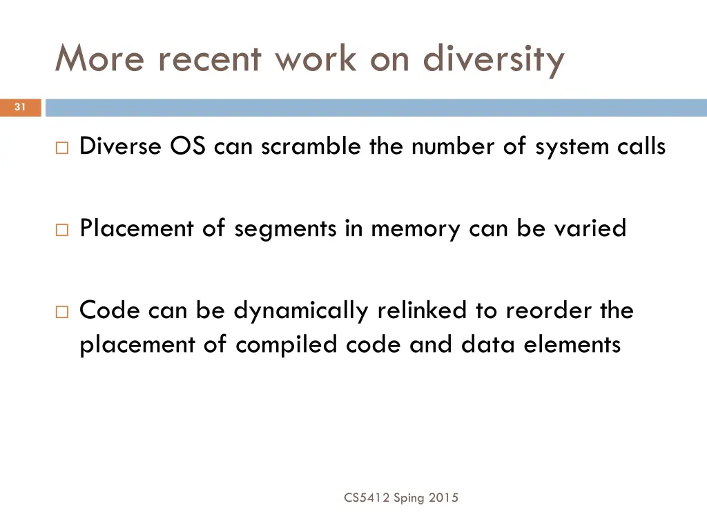 more recent work on diversity