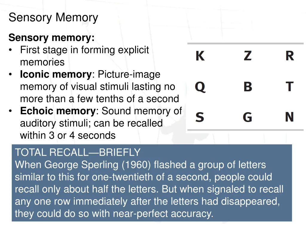 sensory memory