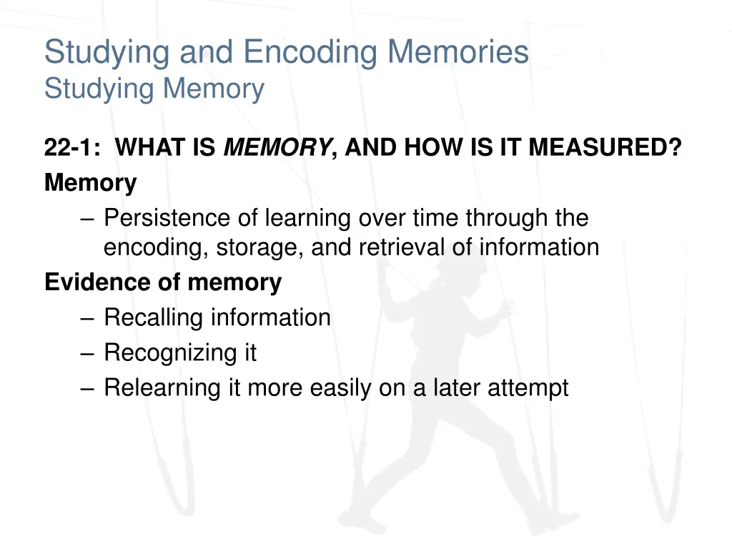 studying and encoding memories studying memory