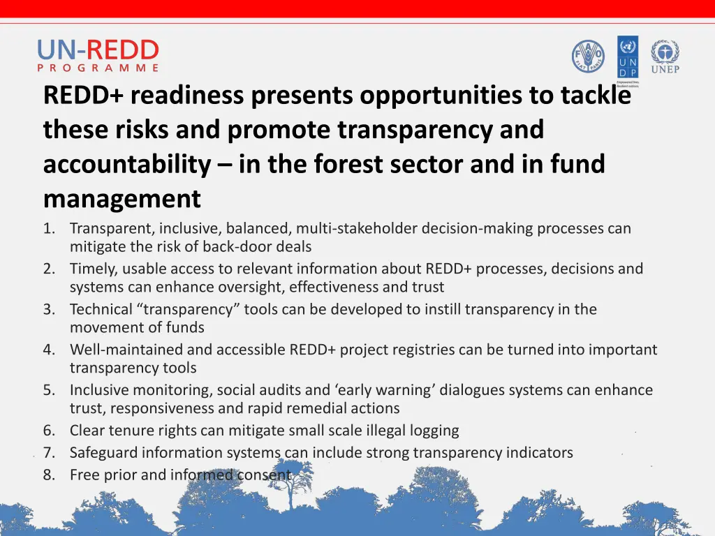 redd readiness presents opportunities to tackle