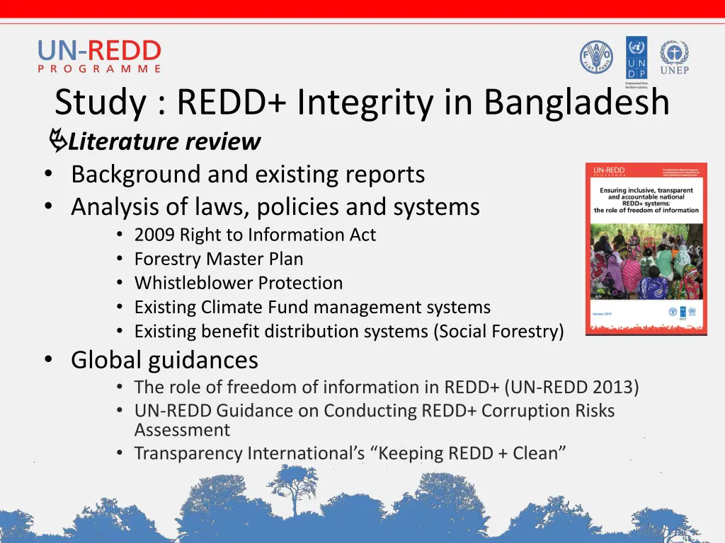 study redd integrity in bangladesh