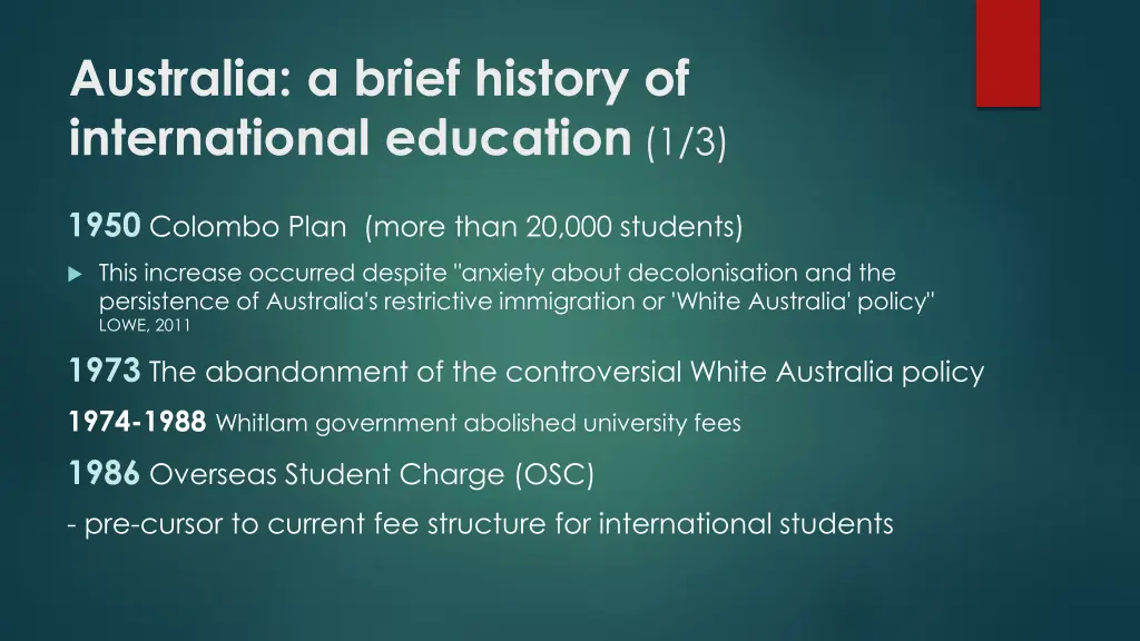 australia a brief history of international