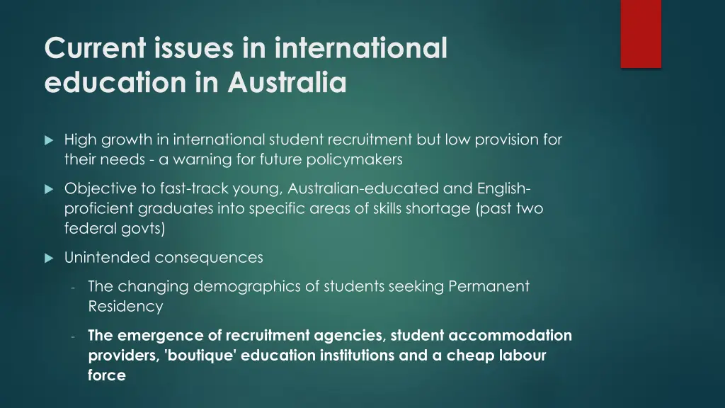 current issues in international education