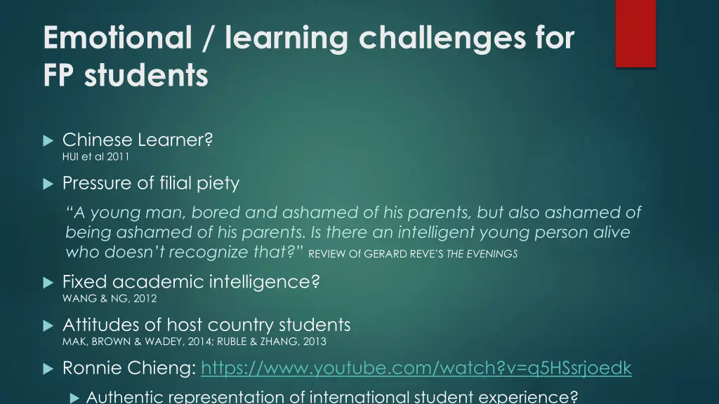 emotional learning challenges for fp students