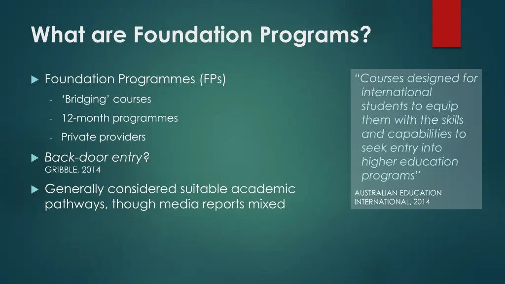 what are foundation programs