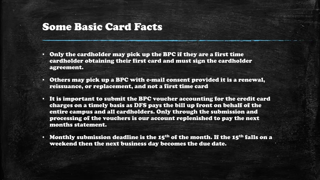 some basic card facts