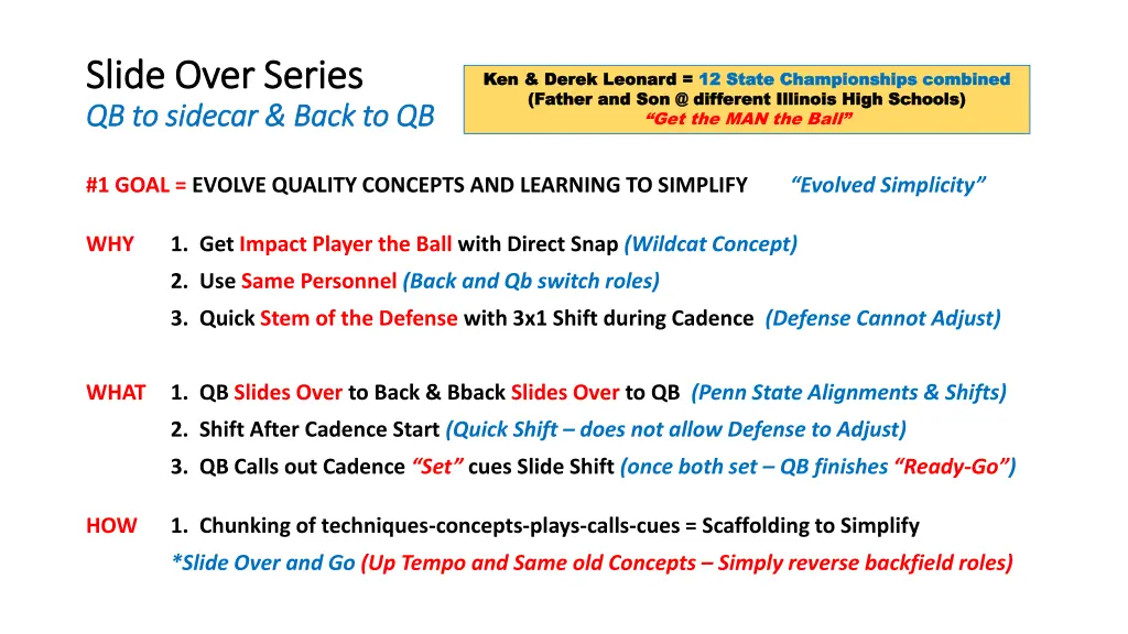 slide over series slide over series qb to sidecar