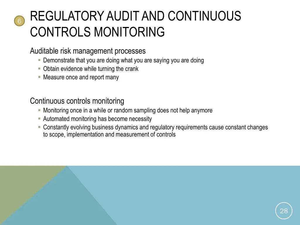 regulatory audit and continuous controls