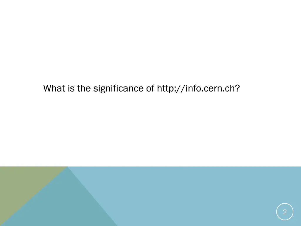 what is the significance of http info cern ch