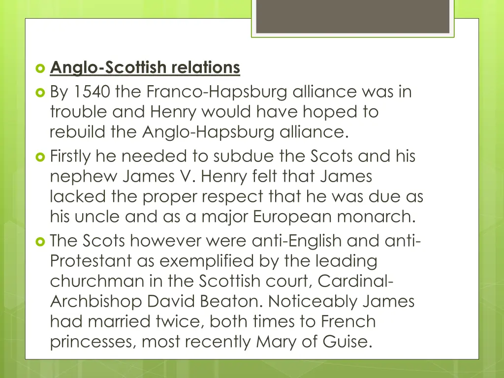 anglo scottish relations by 1540 the franco