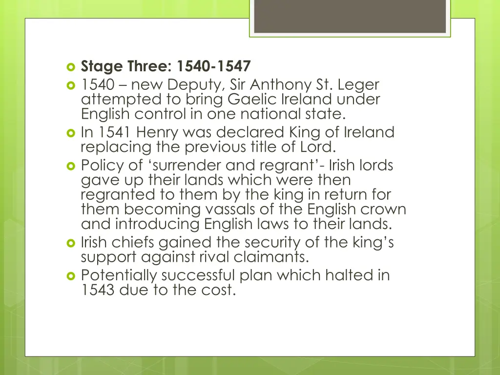 stage three 1540 1547 1540 new deputy sir anthony