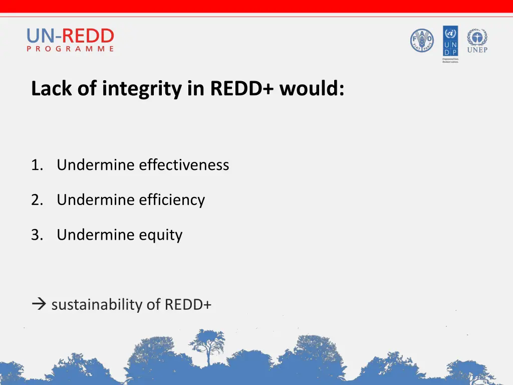 lack of integrity in redd would