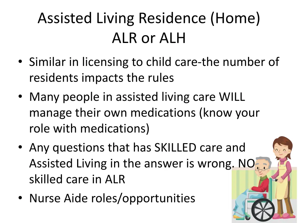 assisted living residence home alr or alh