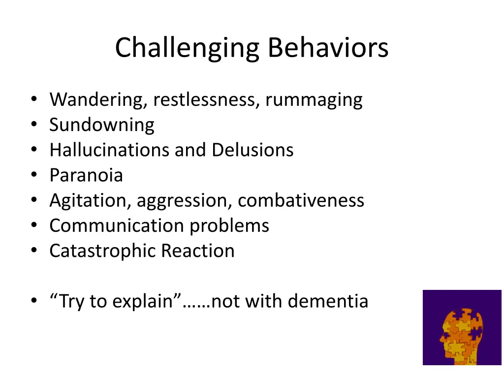 challenging behaviors