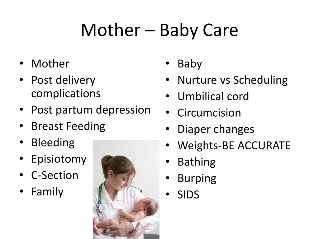 mother baby care