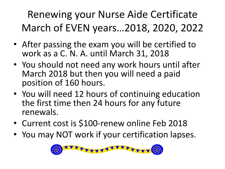 renewing your nurse aide certificate march