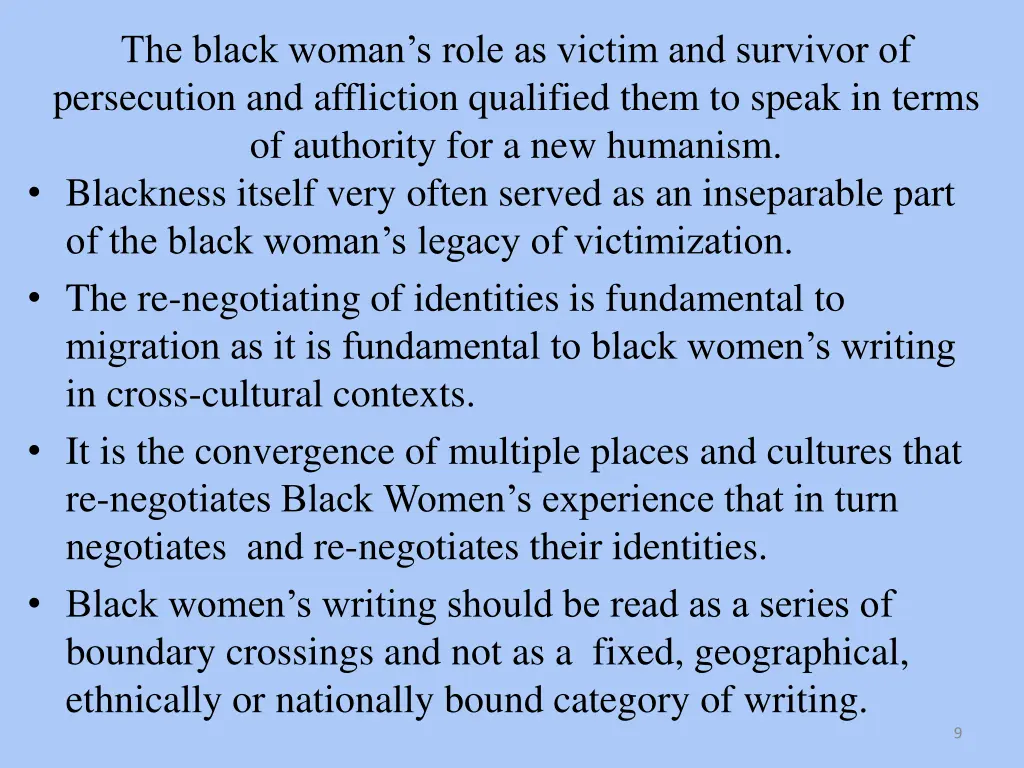 the black woman s role as victim and survivor